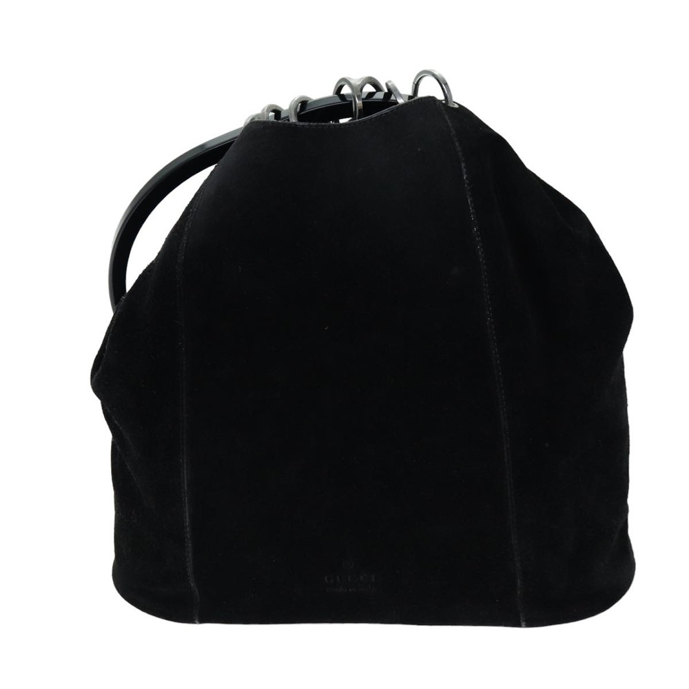 GUCCI Hand Bag Suede Outlet Black 001 3738 Auth 74647 - Picture 3 of 16